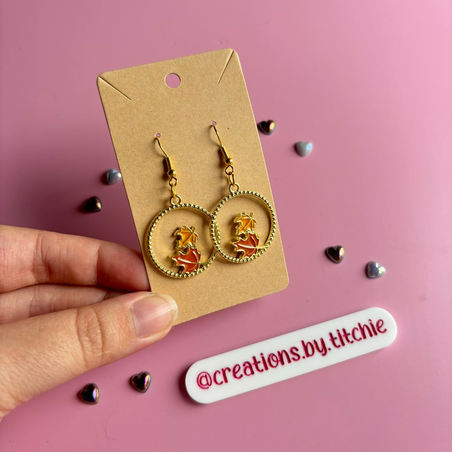 Maple Leaf Loop Earrings