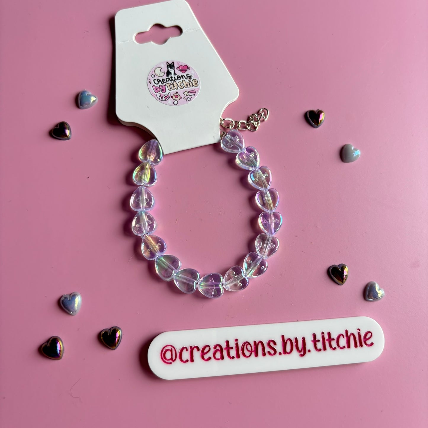 Bracelet - Translucent Clear and Pink