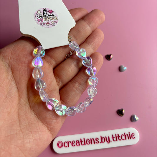 Bracelet - Translucent Clear and Pink
