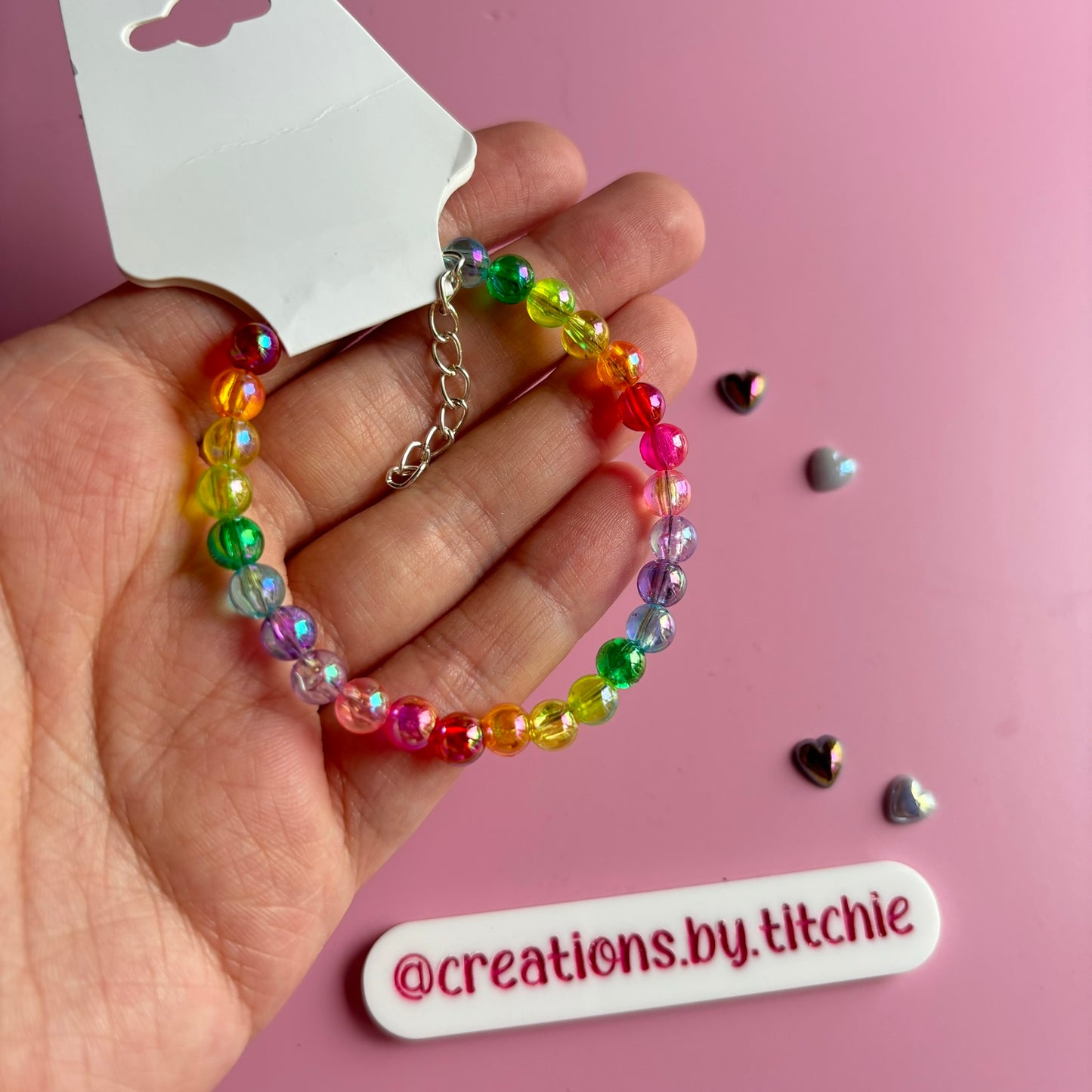 Bracelet - Translucent Rainbow Round