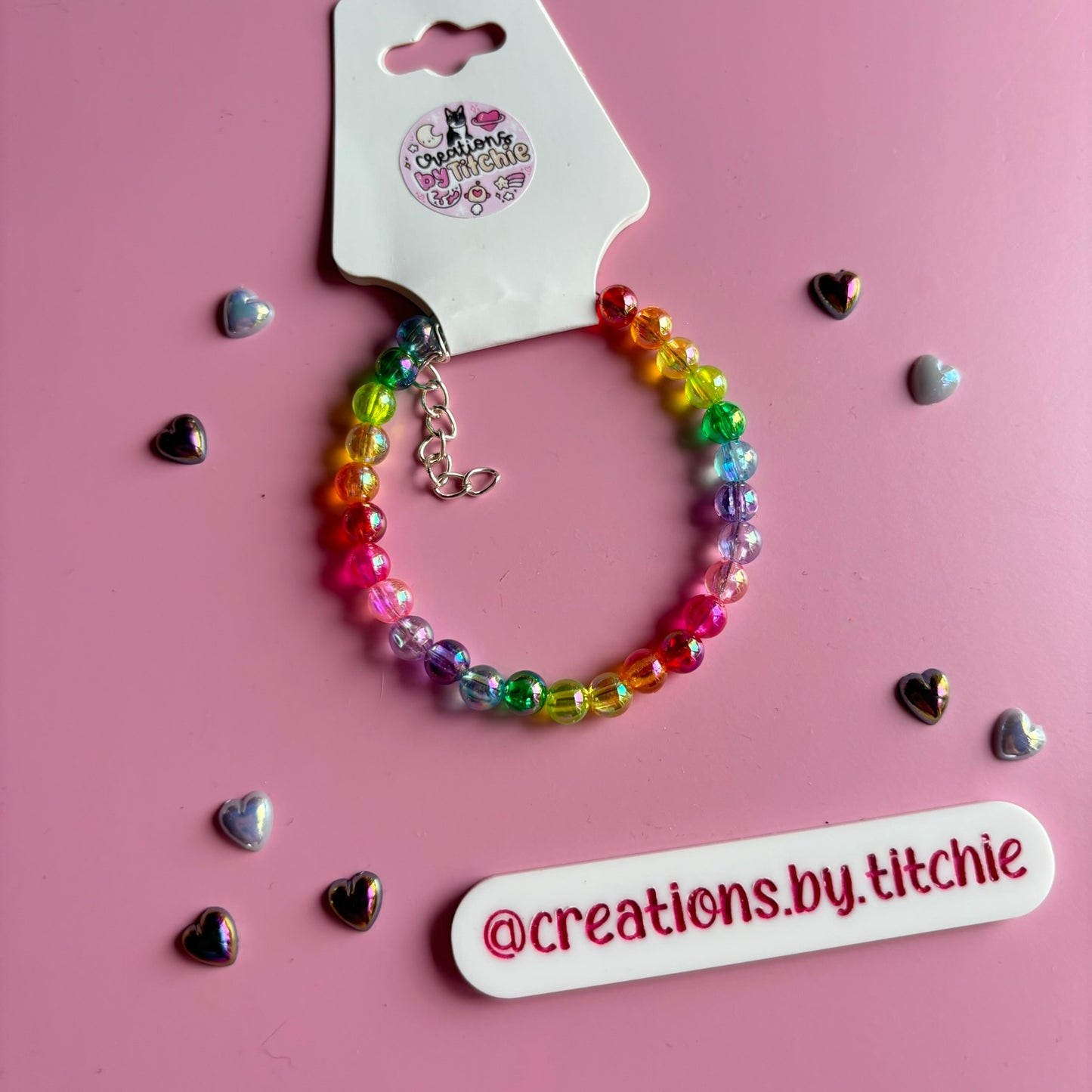 Bracelet - Translucent Rainbow Round