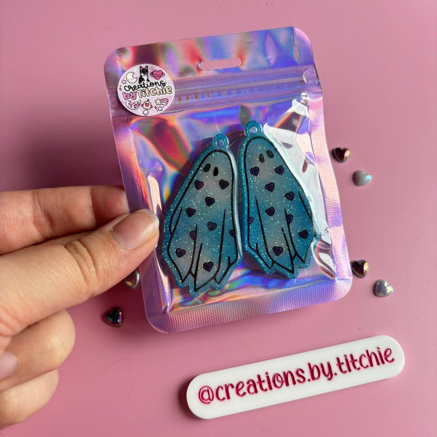 Blue Heart Ghosties Earrings