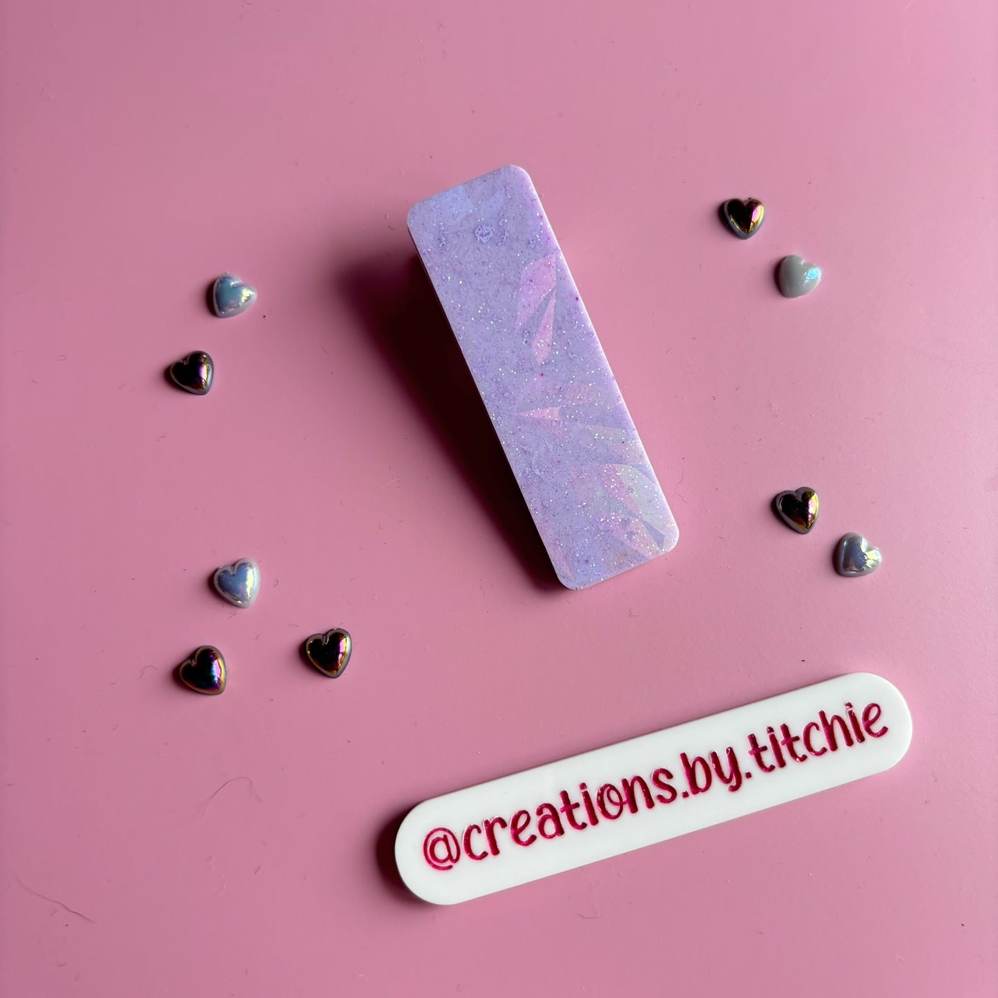 Hair Clip - Holographic Purple Rectangle