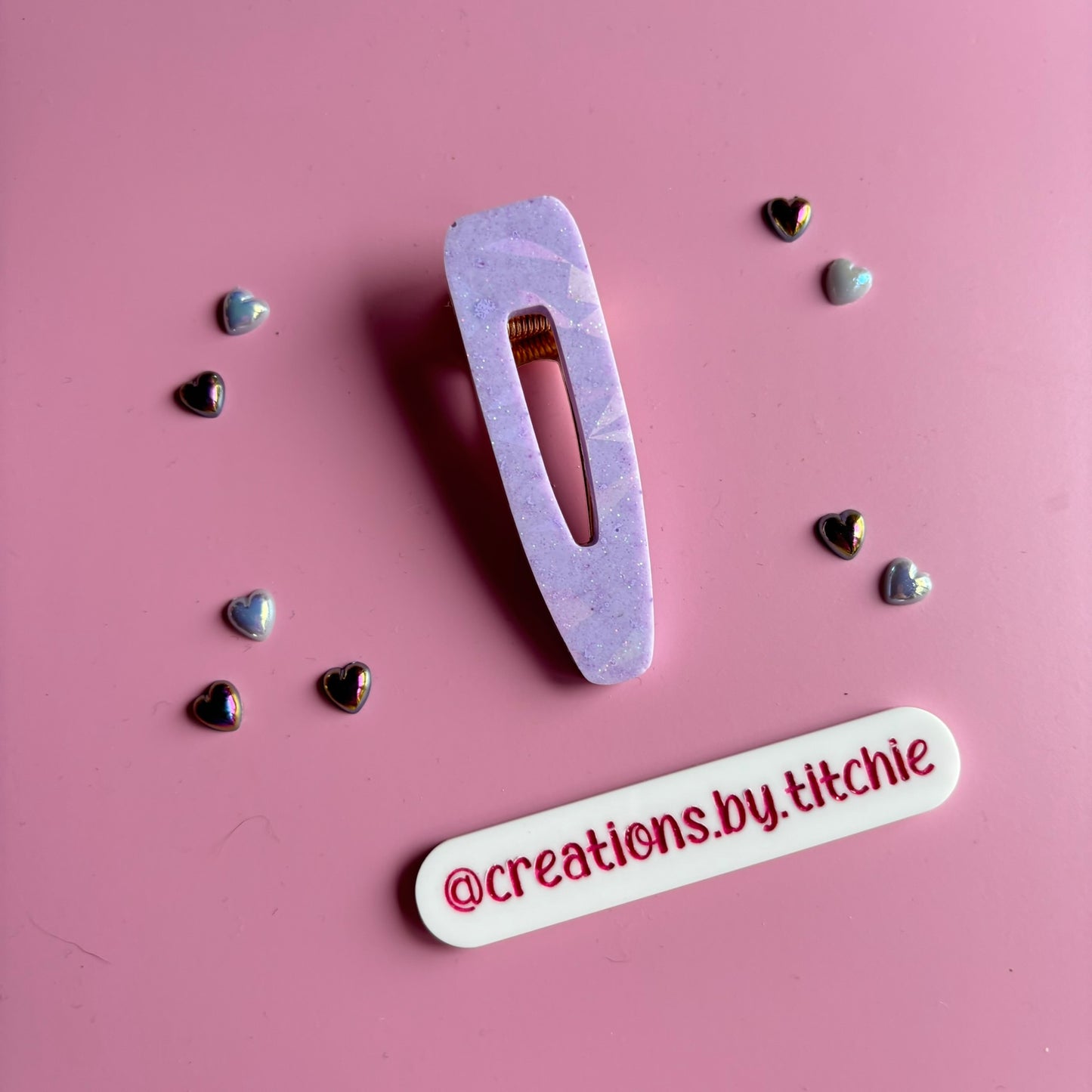 Hair Clip - Holographic Purple Tear Drop