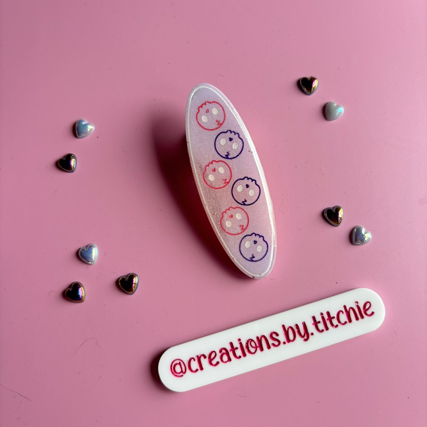 Hair Clip - Pastel Skulls