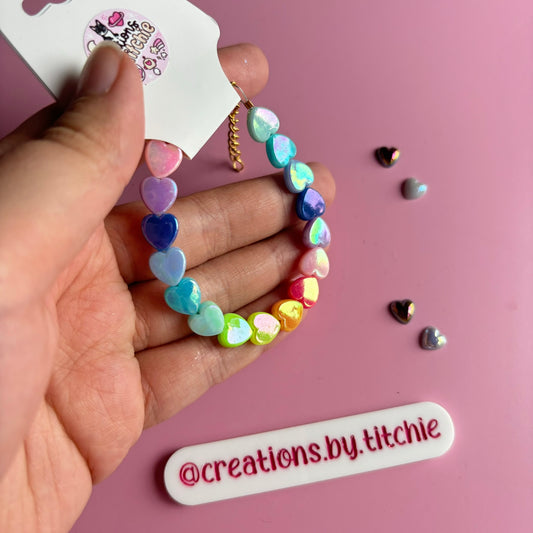 Bracelet - Opaque Iridescent Hearts