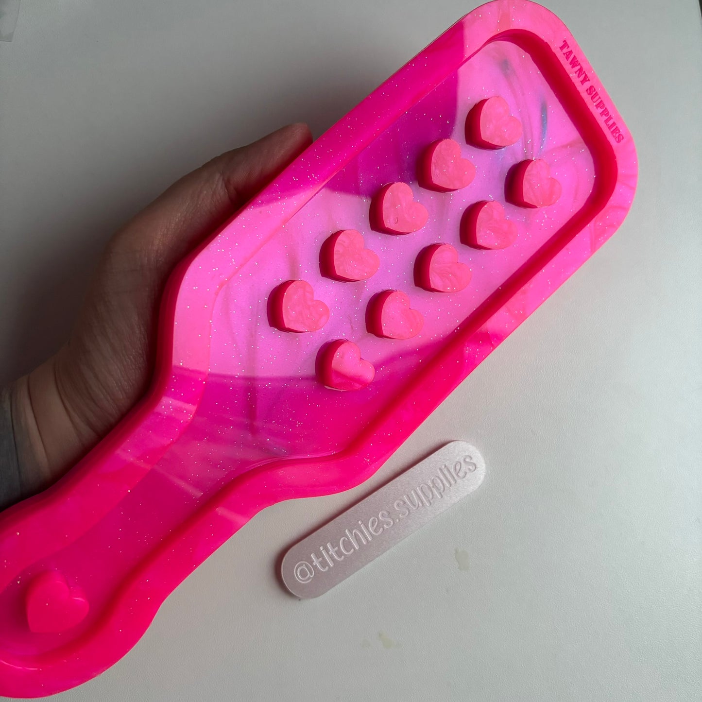 Large Double Heart Paddle Mould, 5mm Thick