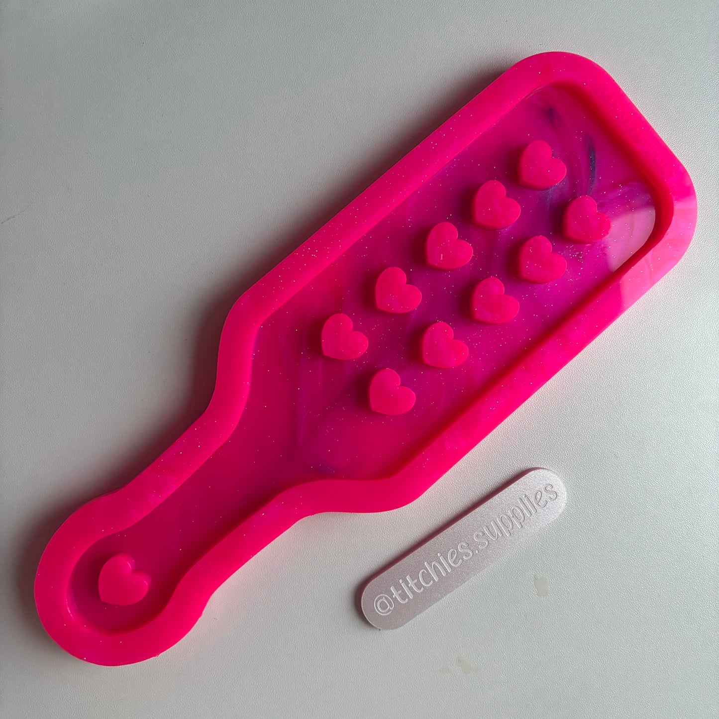 Large Double Heart Paddle Mould, 5mm Thick