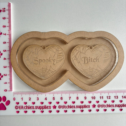 Spooky Bitch Heart Earring Mould