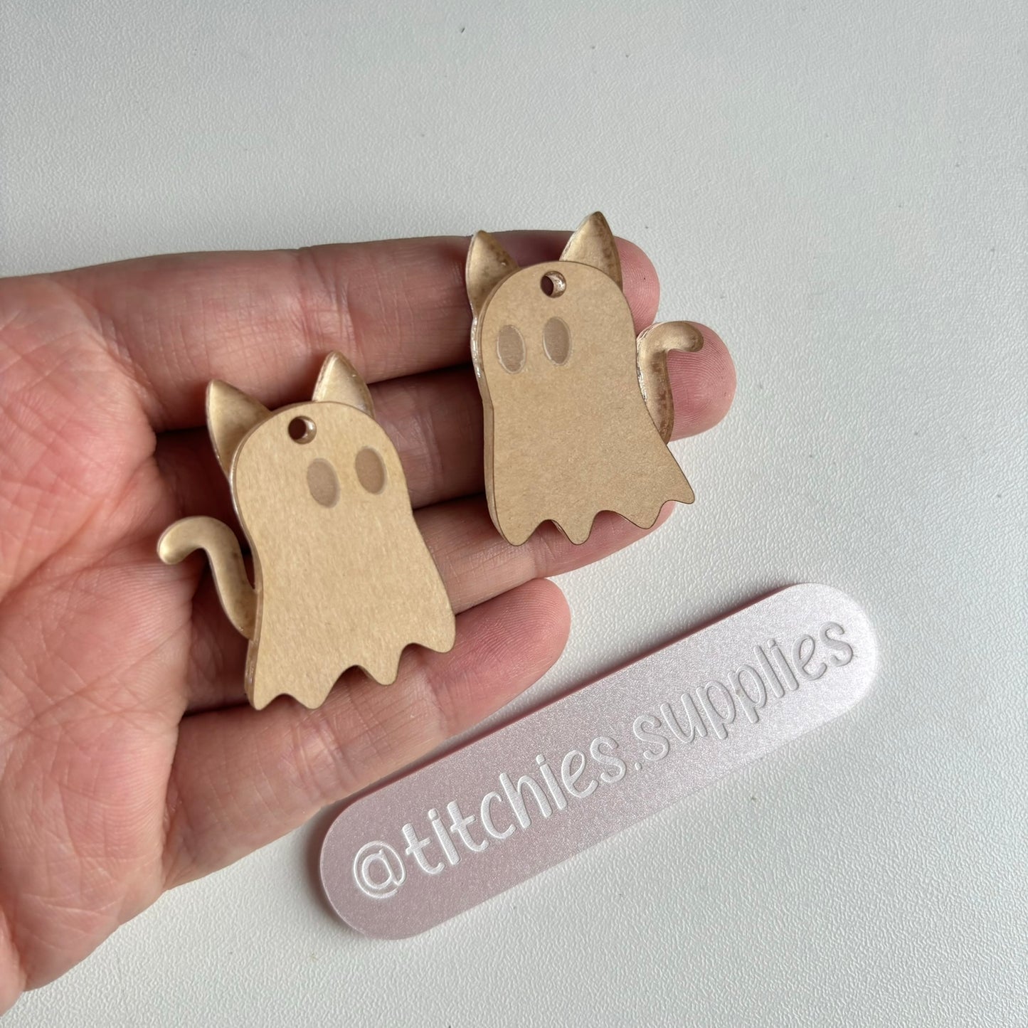 2 Layer Cat Ghost Earring Mould