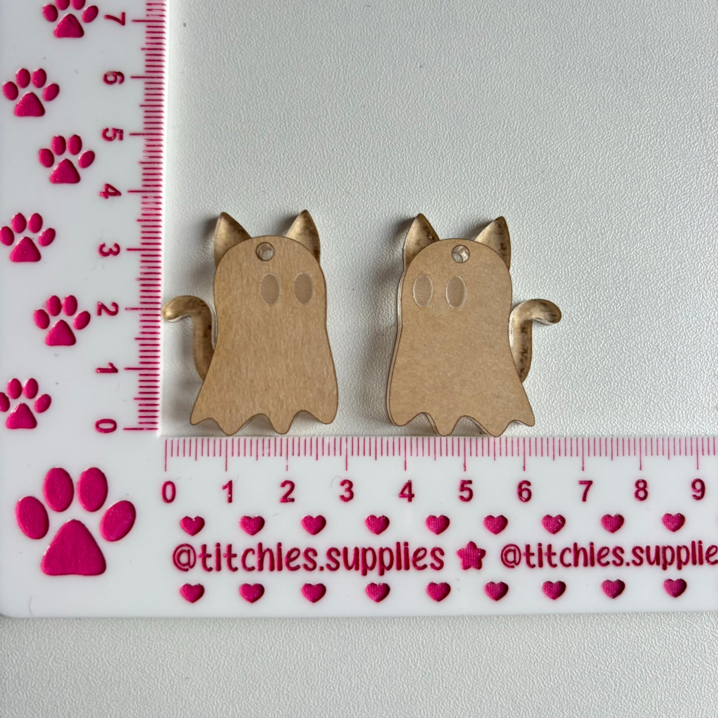 2 Layer Cat Ghost Earring Mould