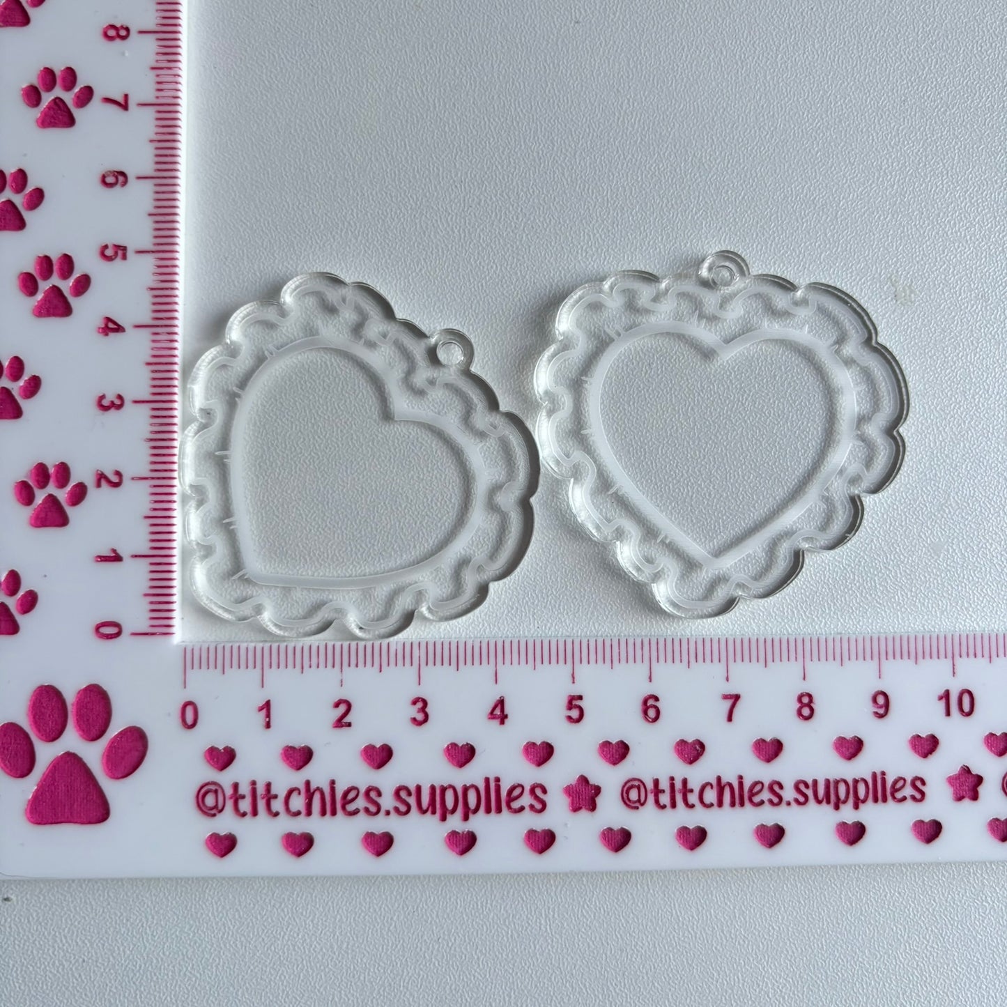 Frilly Heart Earring Mould