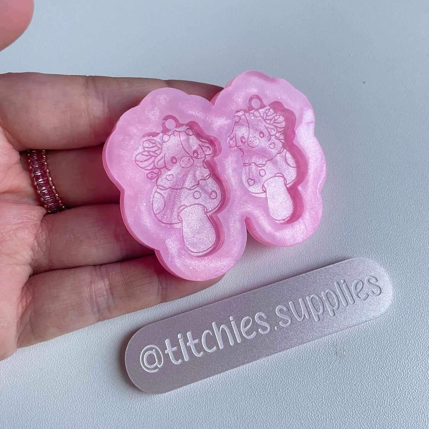 Cow on a Toadstool Earring Mould