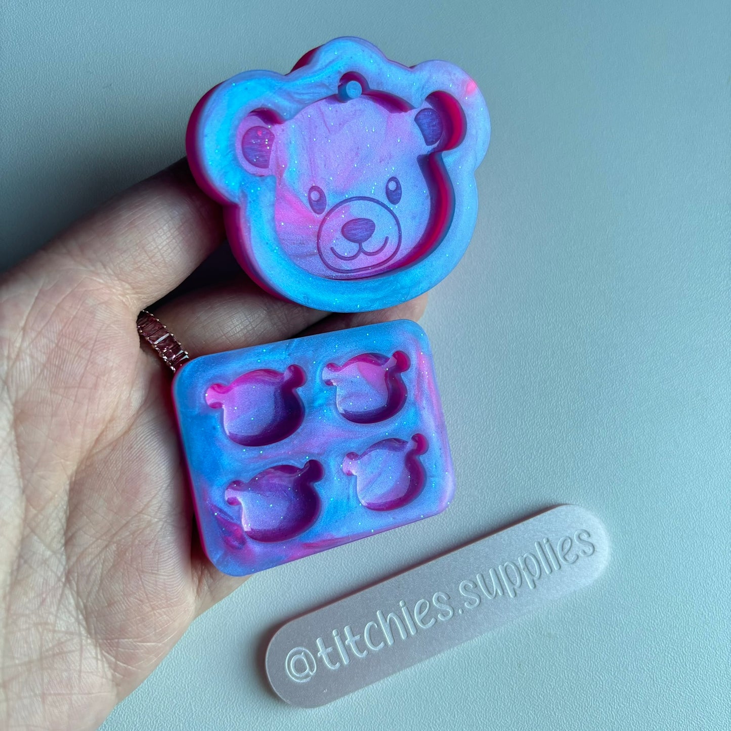 Predomed Bear Studs and Keyring Mould