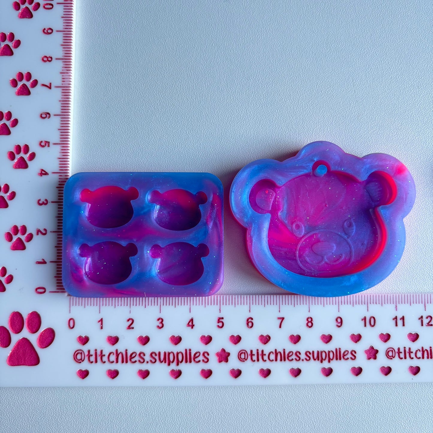 Predomed Bear Studs and Keyring Mould