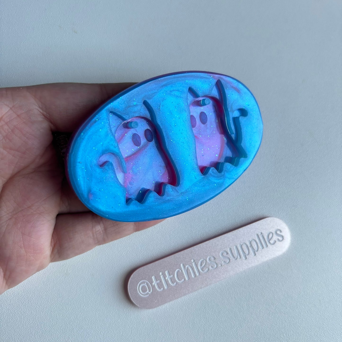 2 Layer Cat Ghost Earring Mould