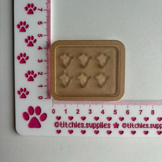 Set of 6 x 1cm Studs/Shaker Fillers Mould - Plain Ghost