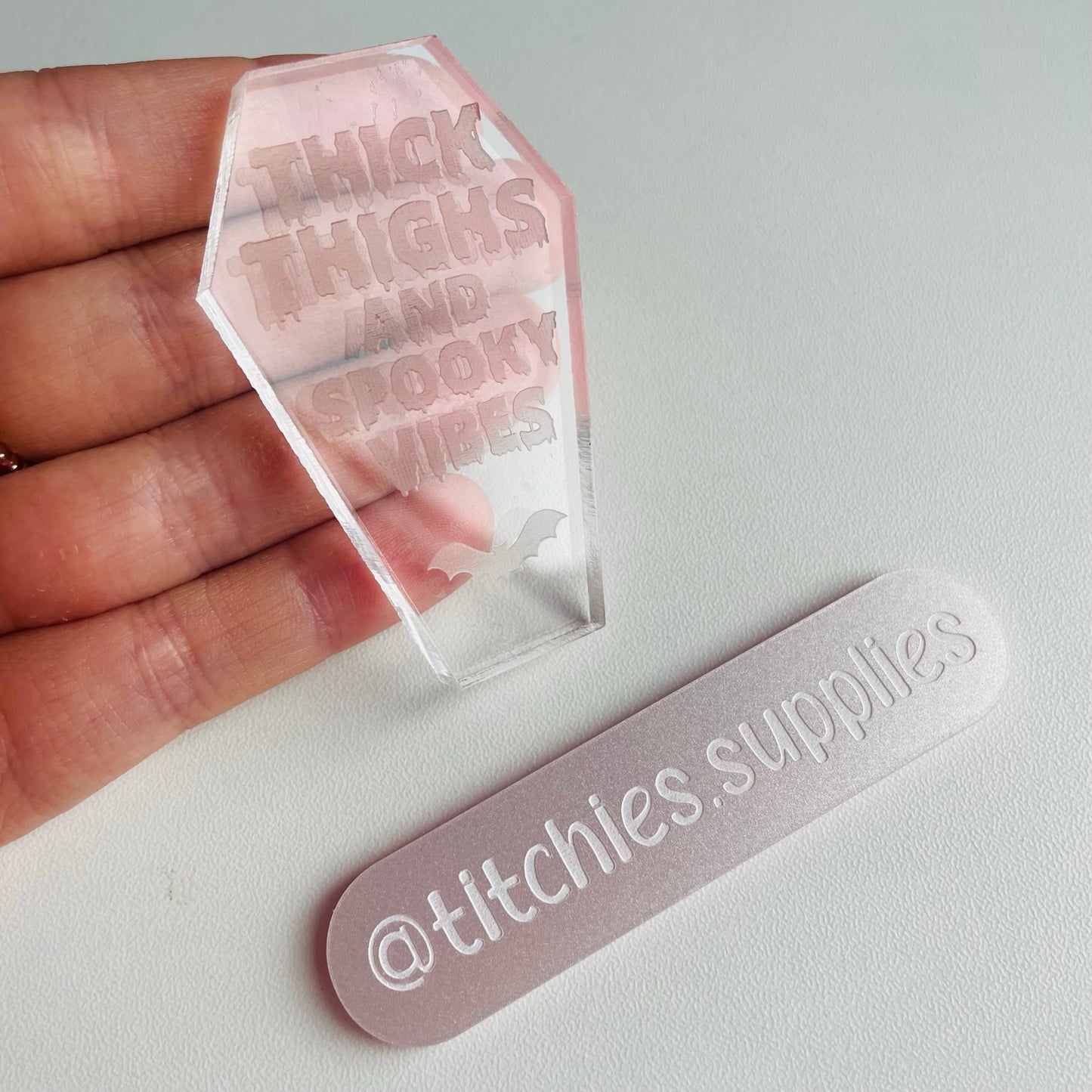 Thick Thighs and Spooky Vibes Coffin Mould, 5mm Thick