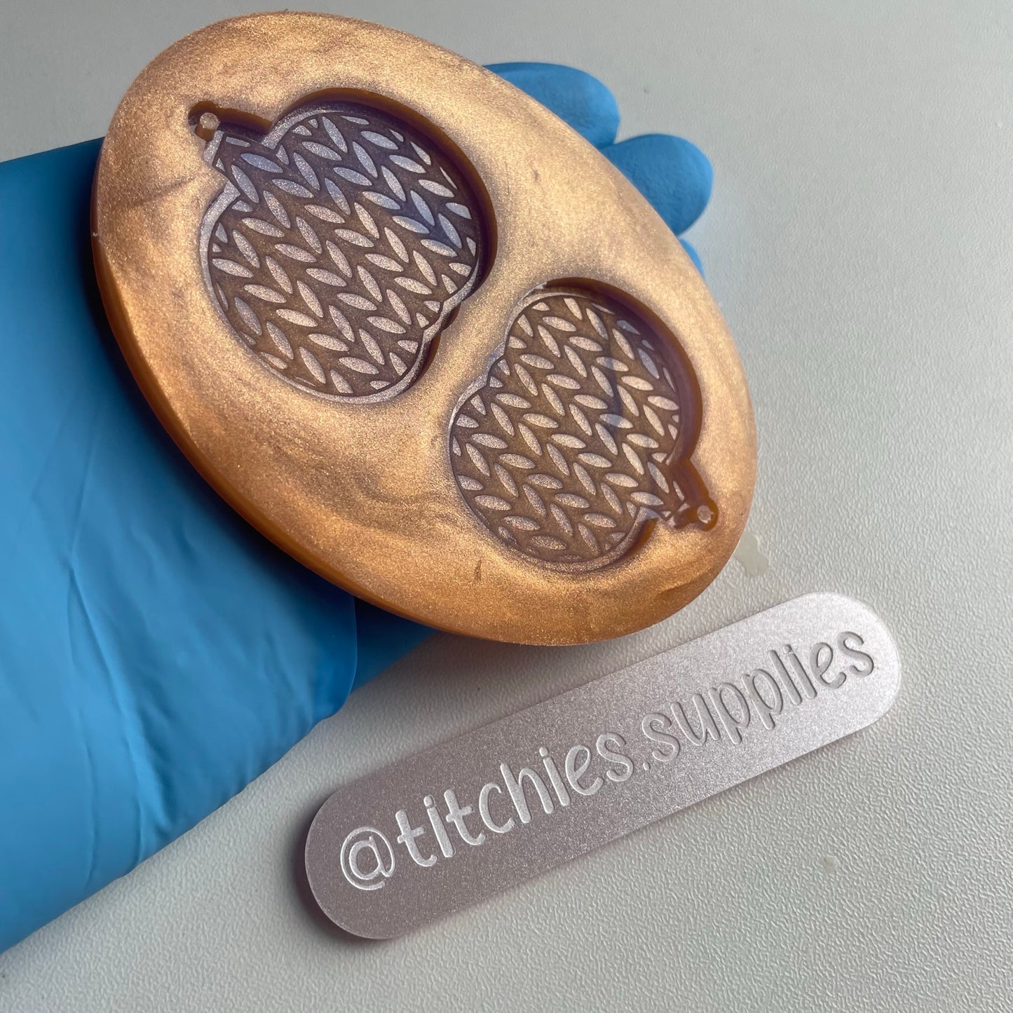 Knitted Pumpkins Earring Mould