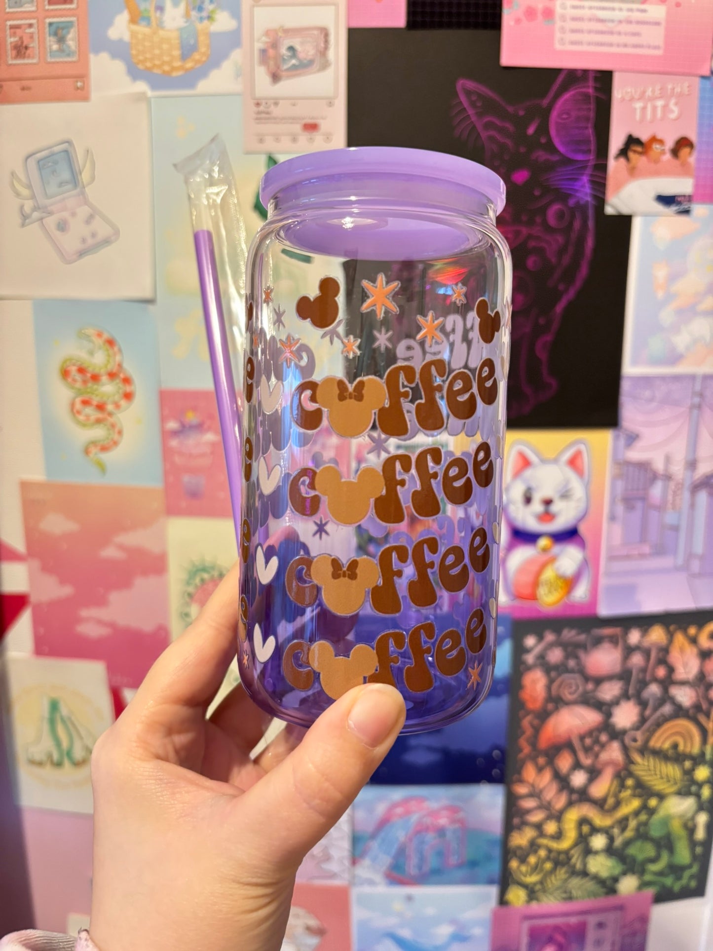 Coffee Purple Gradient 16oz Glass Can
