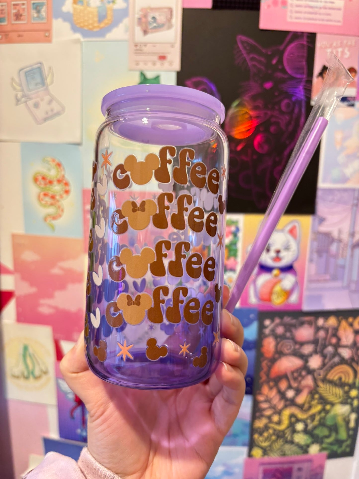 Coffee Purple Gradient 16oz Glass Can