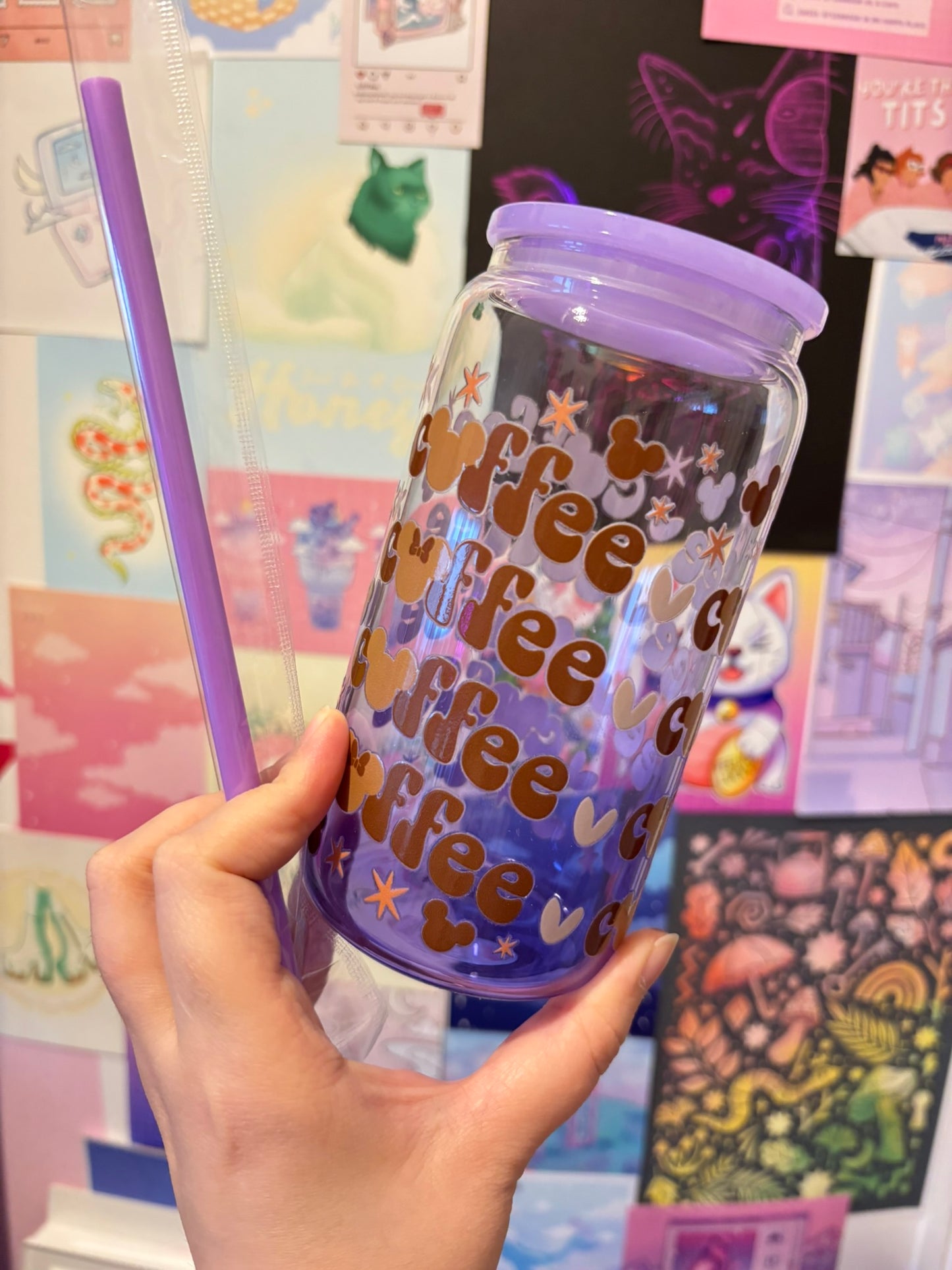 Coffee Purple Gradient 16oz Glass Can