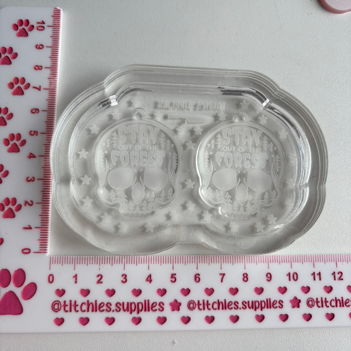 Stay Out Of The Forest Skull Earring Mould