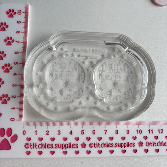 Stay Out Of The Forest Skull Earring Mould