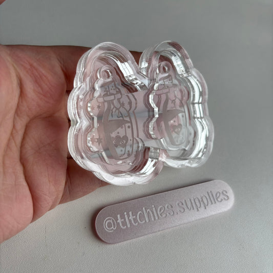Eye Heart Potion Bottle Earring Mould