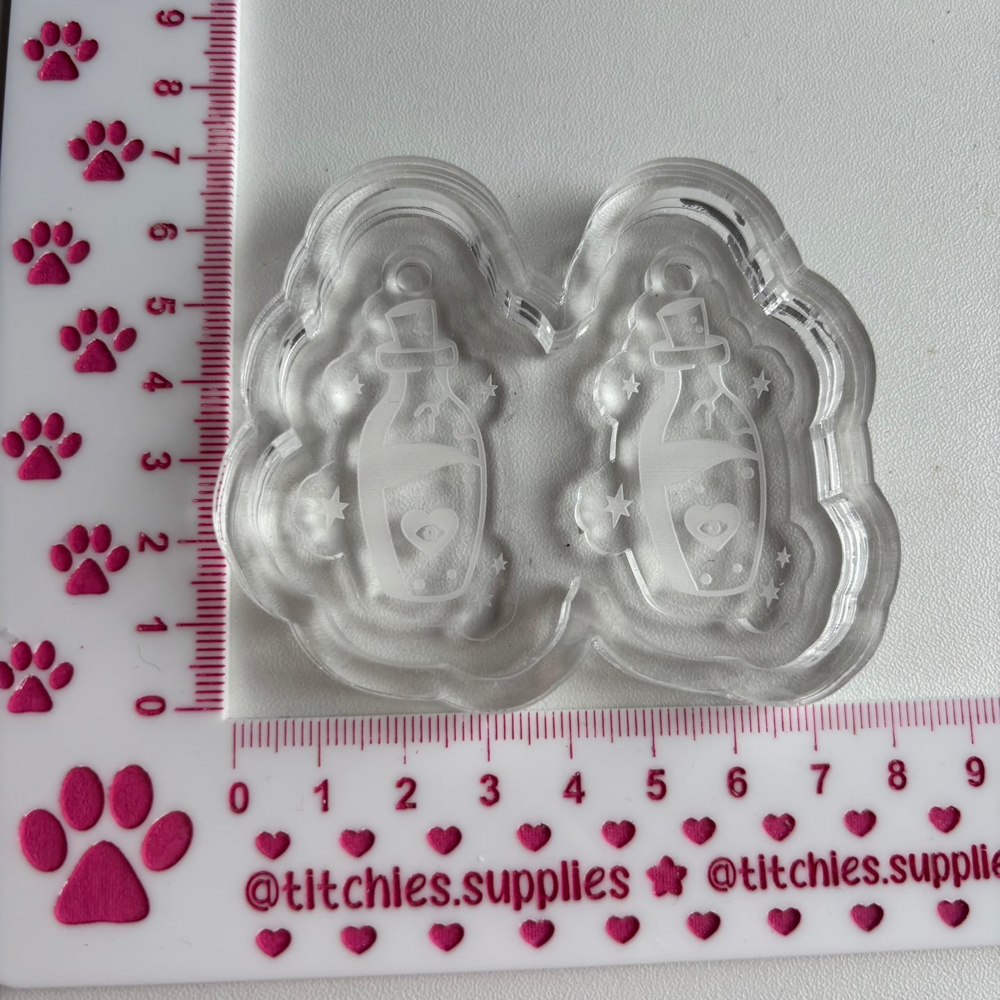 Eye Heart Potion Bottle Earring Mould