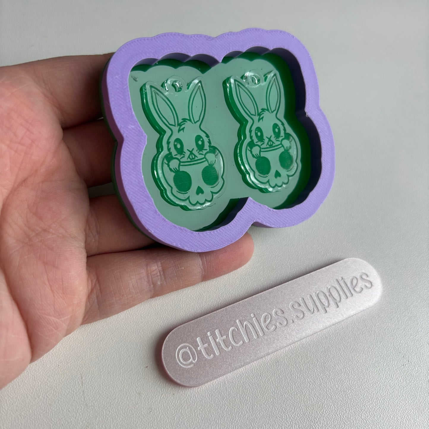 Bunny In A Skull Earring Mould