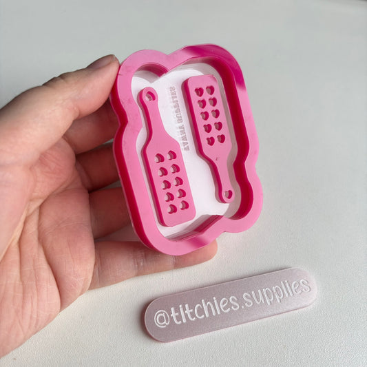 Double Heart Paddle Earring Mould