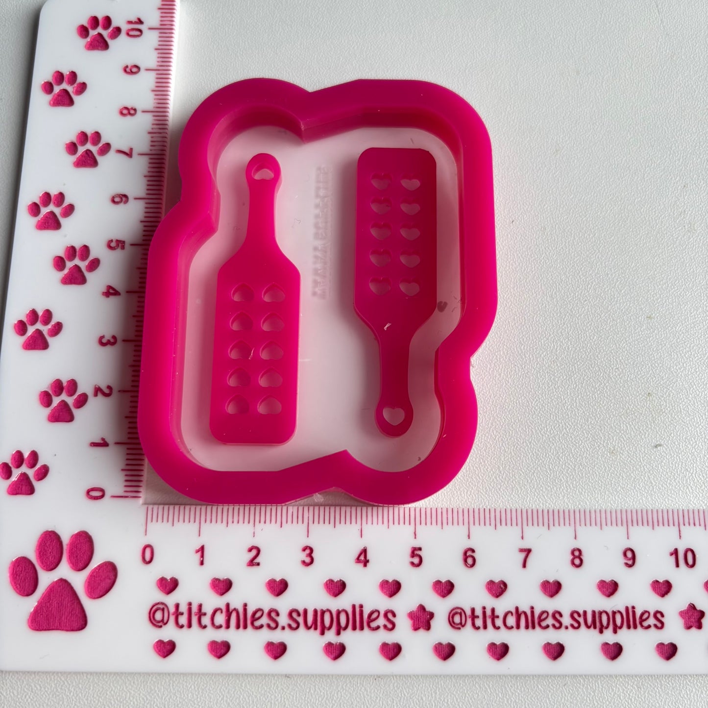 Double Heart Paddle Earring Mould