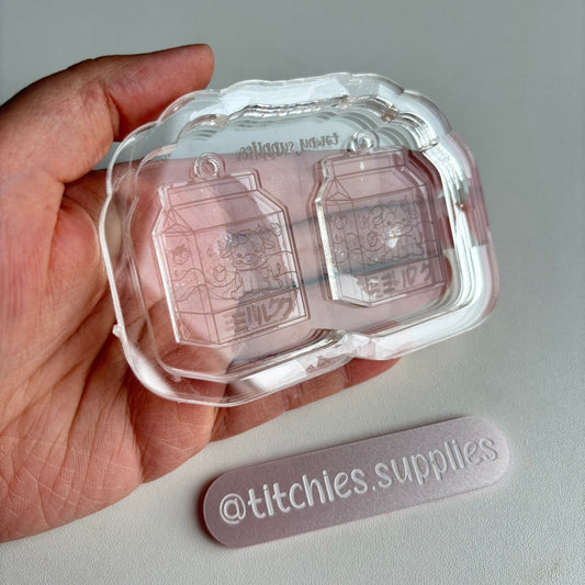 Strawberry Milk Carton Earring Mould