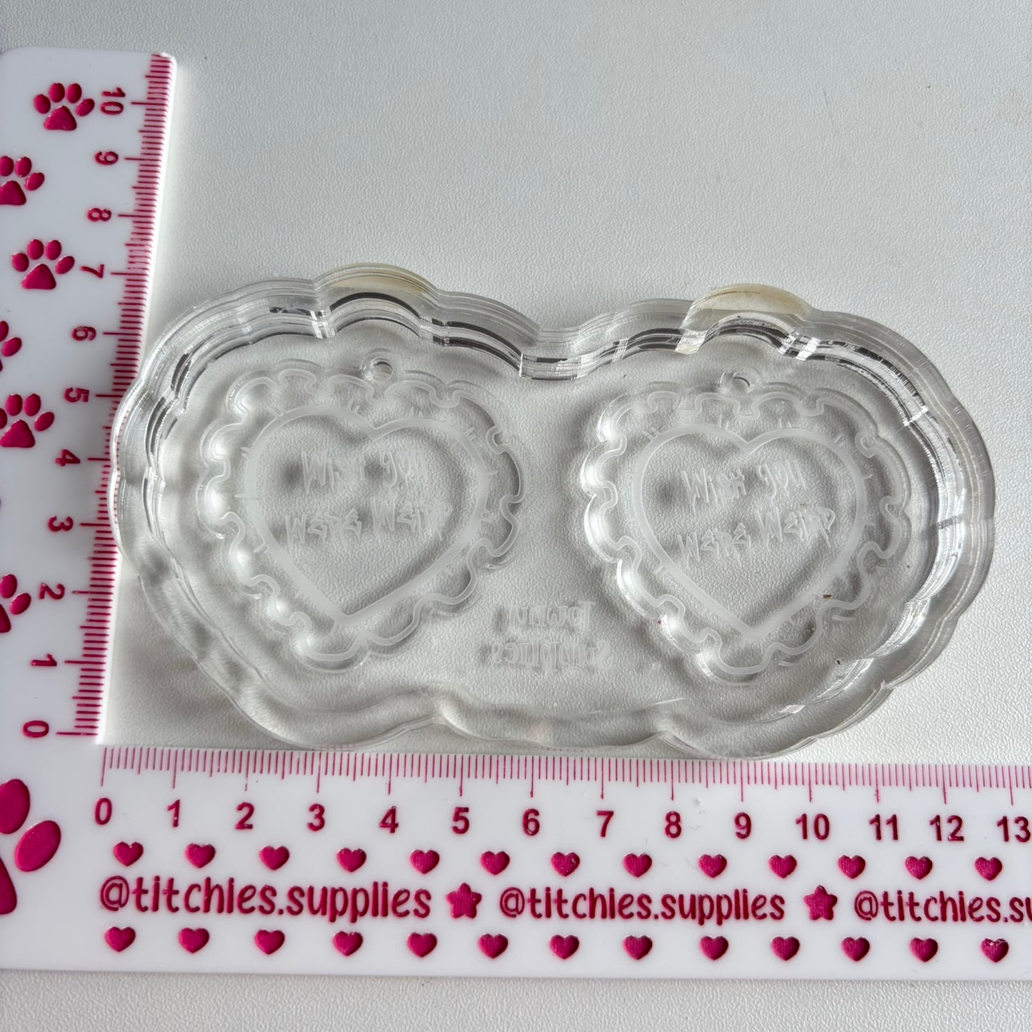 Wish You Were Weird Frilly Heart Earring Mould