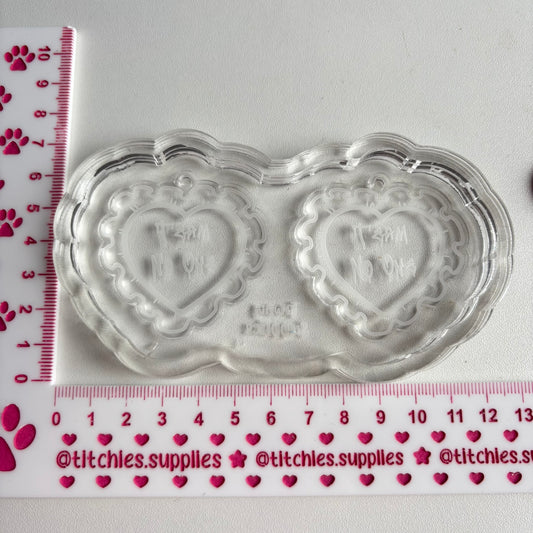 Team No One Frilly Heart Earring Mould