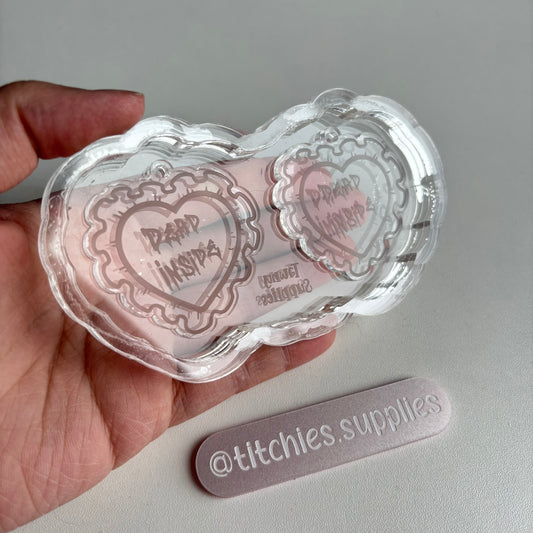 Dead Inside Frilly Heart Earring Mould