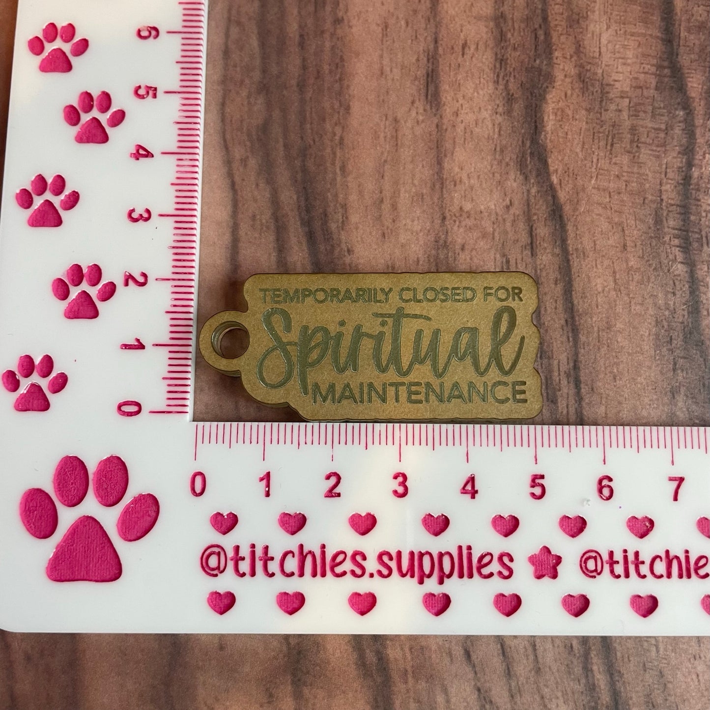 Closed For Spiritual Maintenance Keyring Mould, 6mm Thick