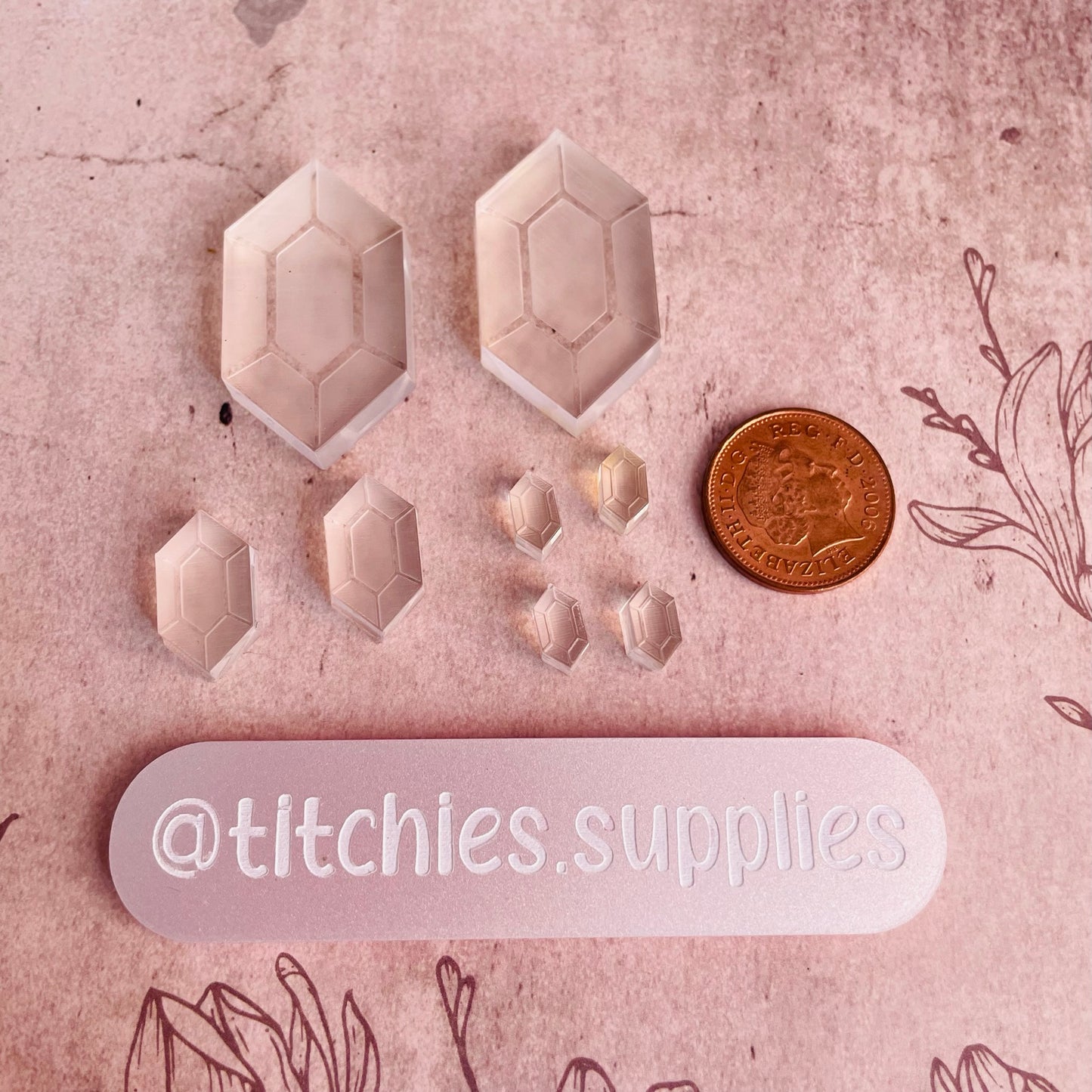 8 x Diamond Crystal Mould, 5mm Thick