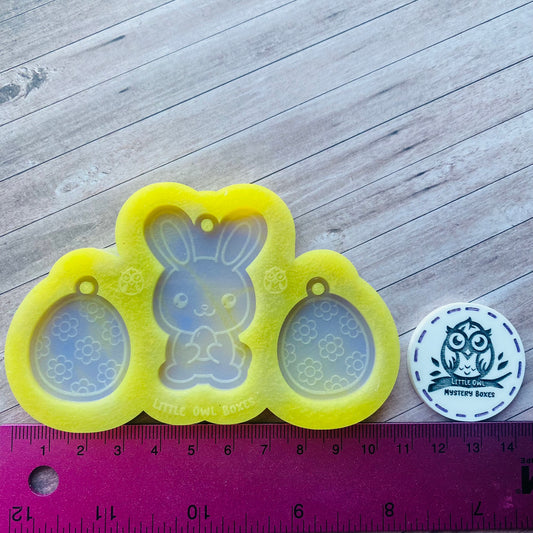 Little Owl Mould - Woodland Cutie-mals Bunny Pendant and Earrings