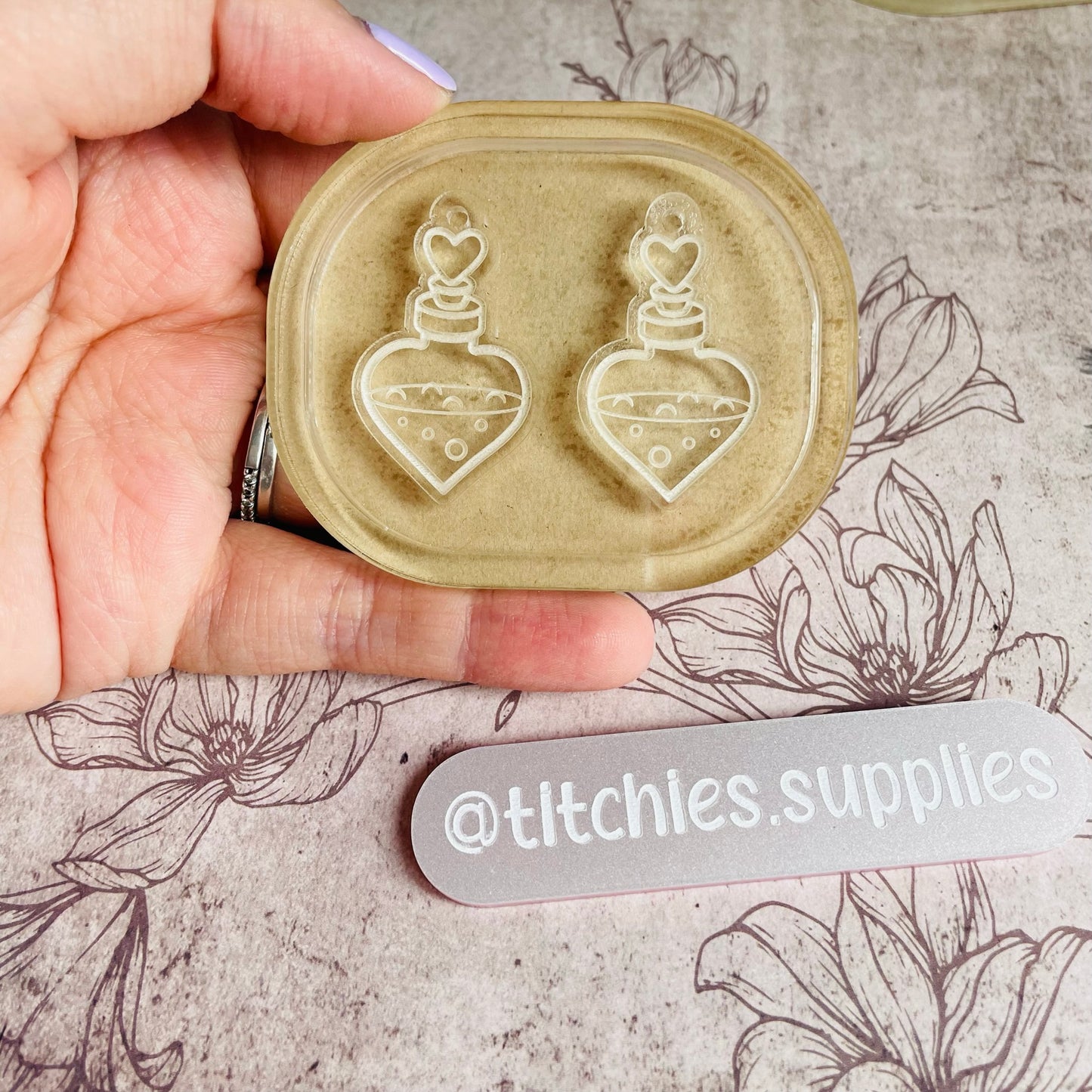 Heart Potion Bottle Earring Mould