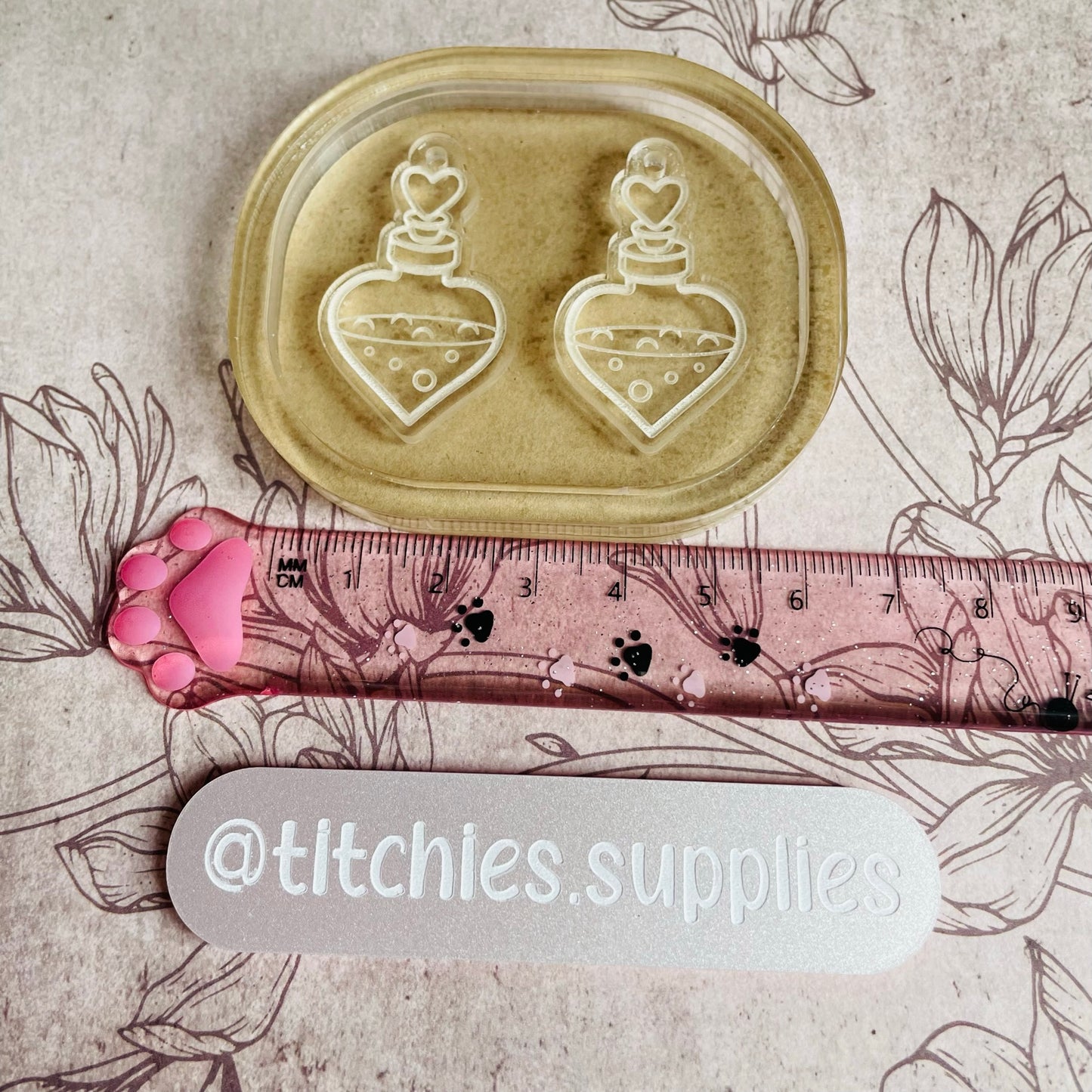 Heart Potion Bottle Earring Mould