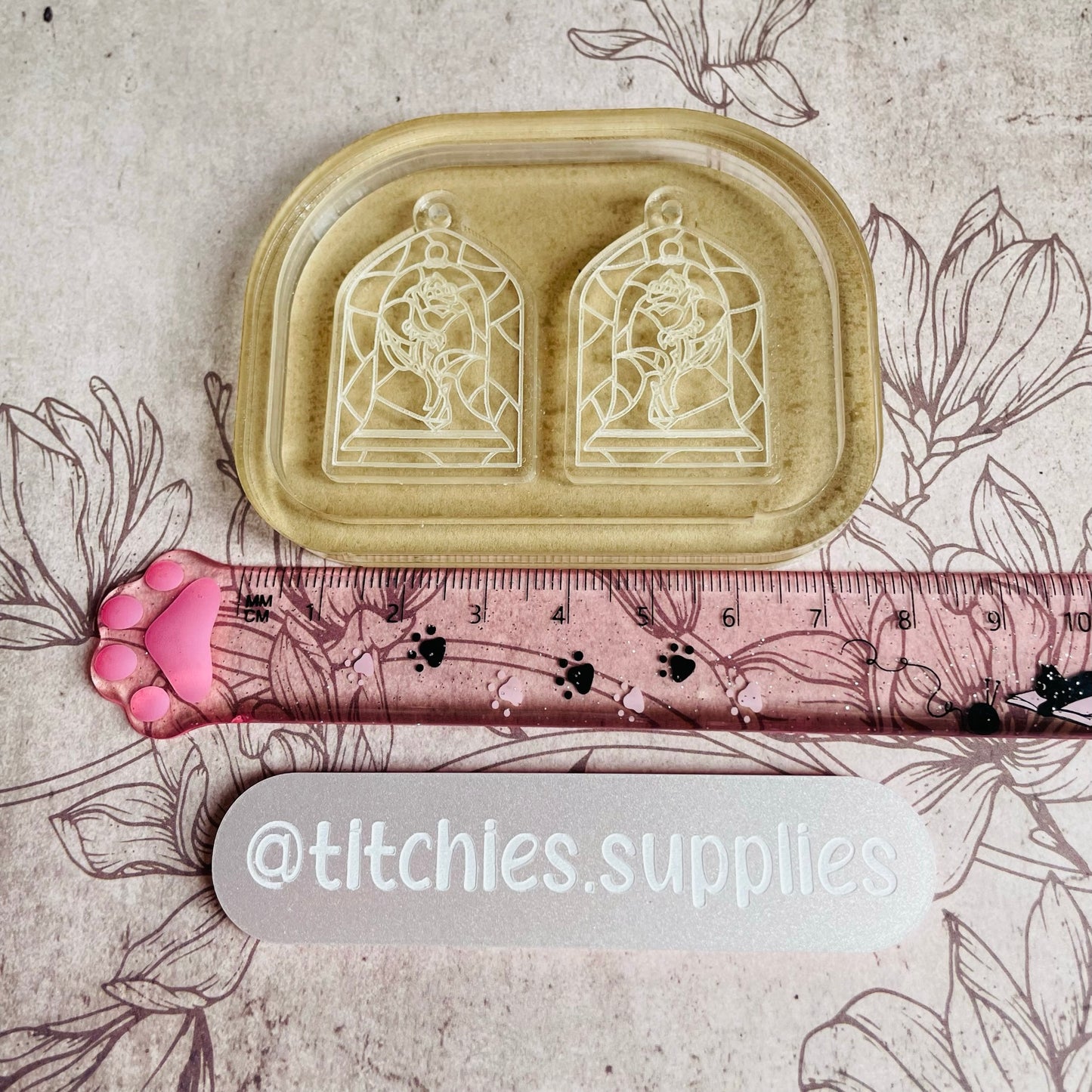 Stained Glass Rose Jar Earring Mould