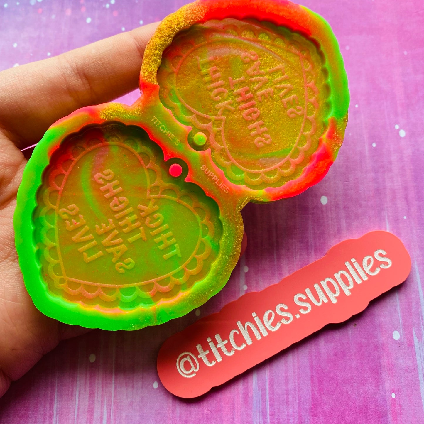 Thick Thighs Save Lives Heart Earring Mould