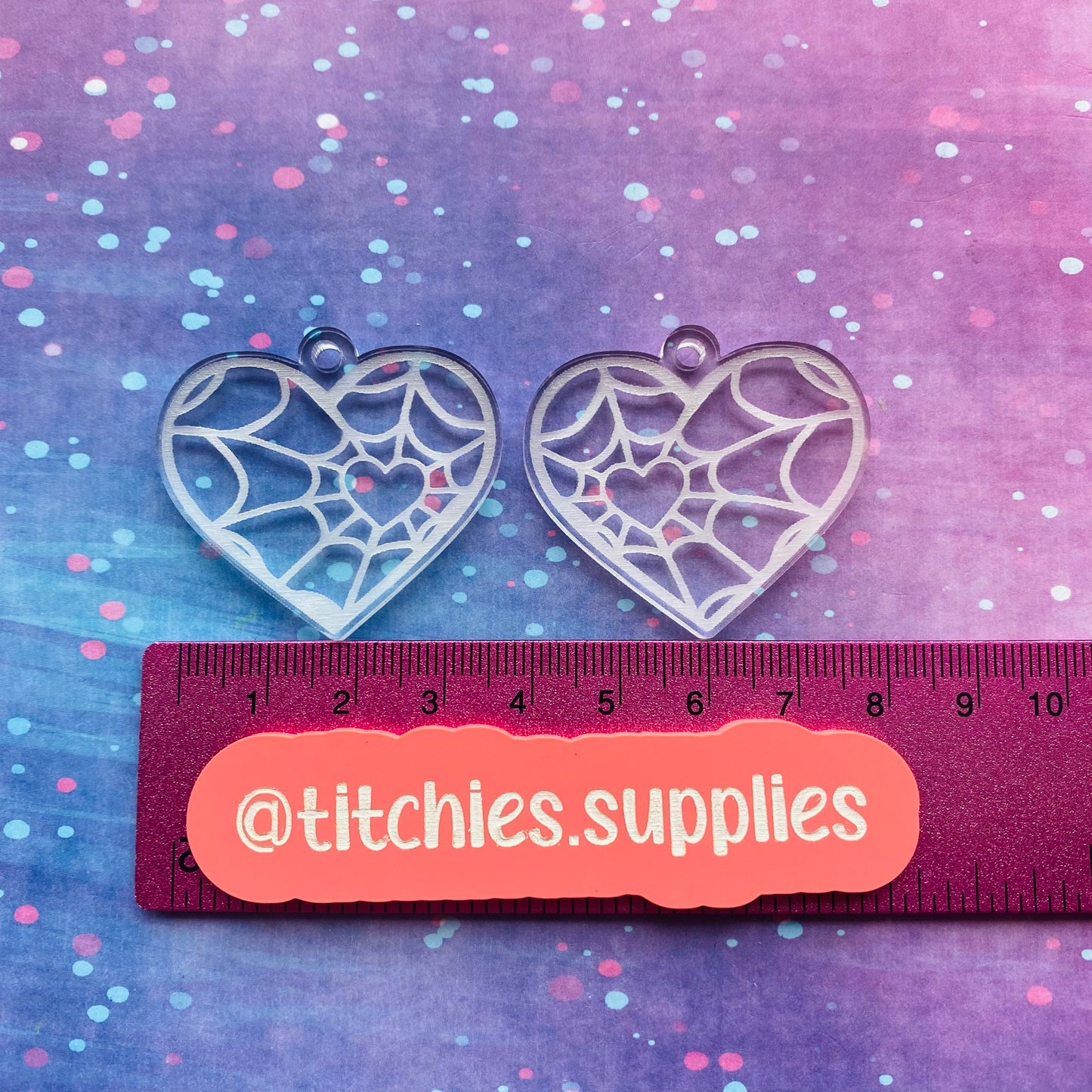 Engraved Heart Web Earring Mould