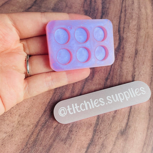 Set of 6 x 1cm Studs/Shaker Fillers Mould - Plain Circle