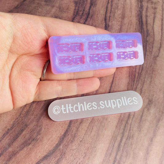 Set of 6 x 1cm Studs/Shaker Fillers Mould - Fuck