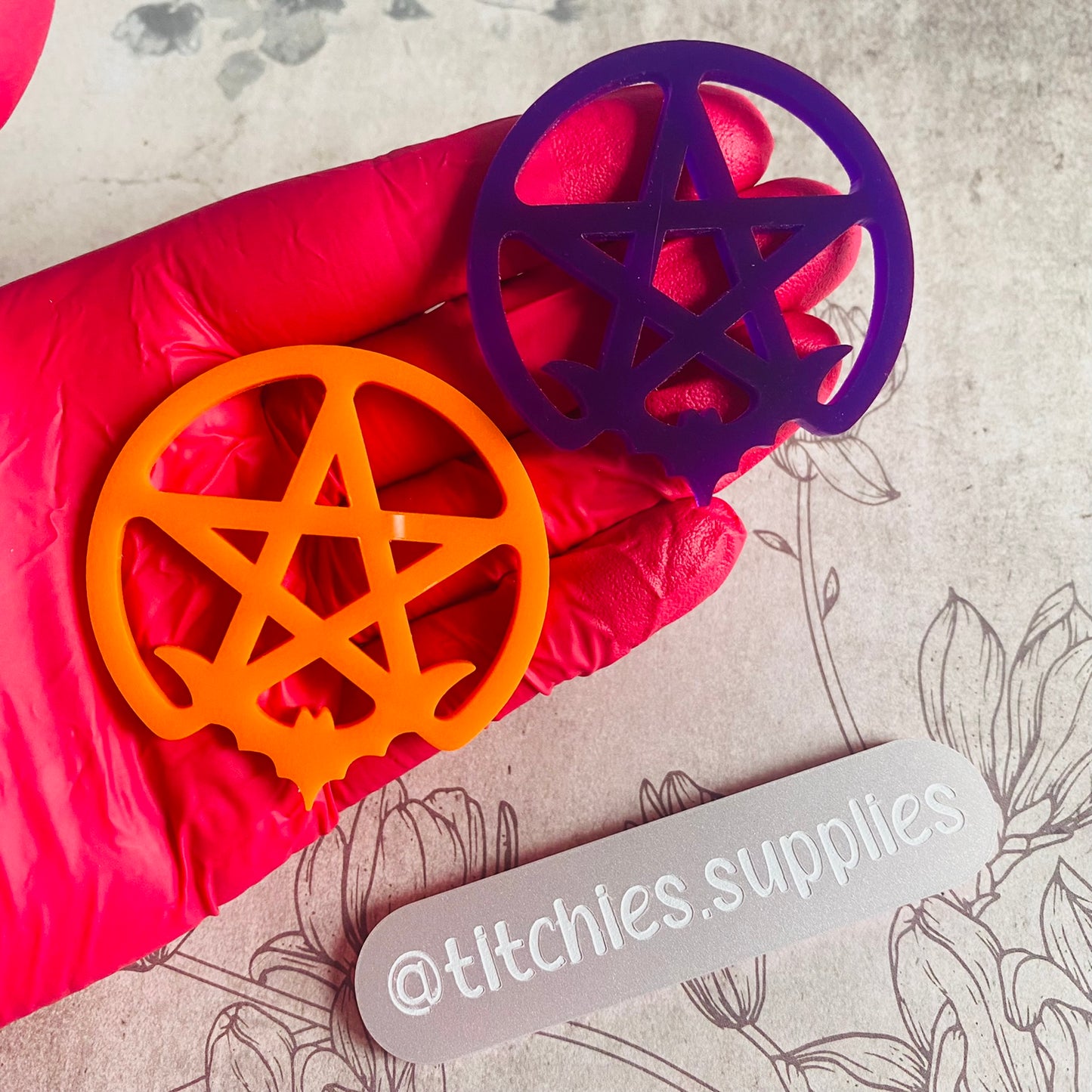 Large Pentagram Bat Earring Mould