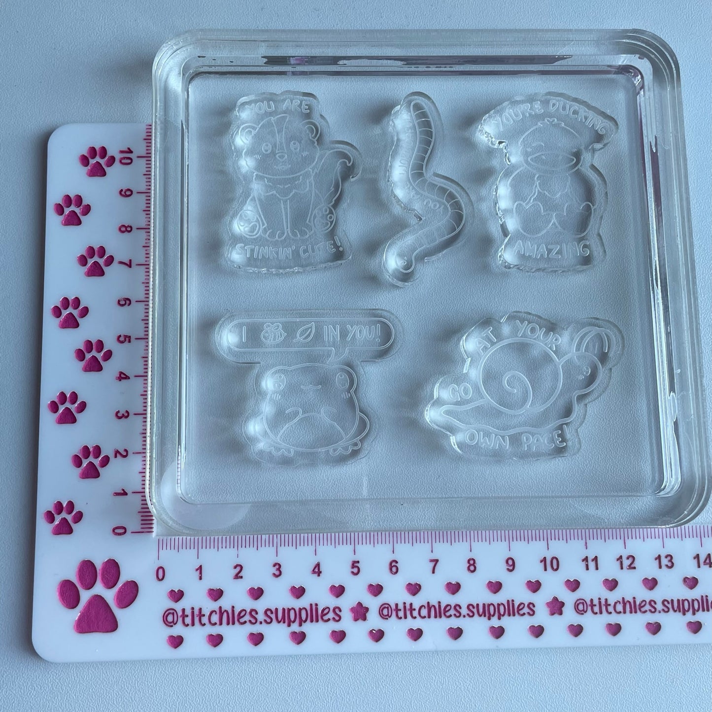 Cute Quote Animals Mould, 5mm Thick