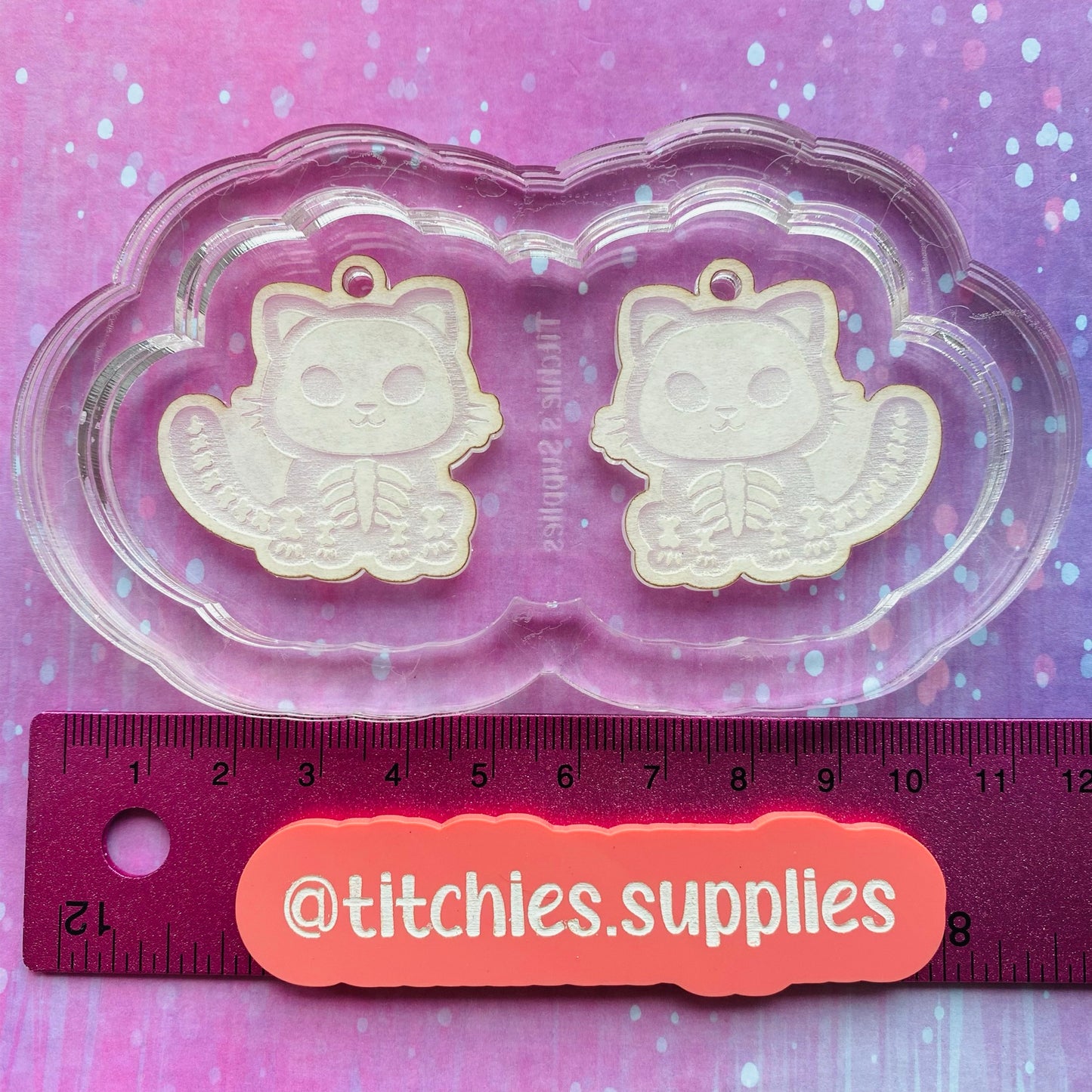 Skeleton Cat Earring Mould